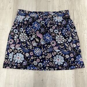 Talbots Everyday Yoga Floral Mid Rise Elastic Waist Above Knee Stretchy Skort